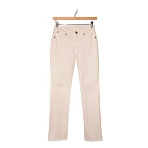 TALBOTS $79 White Heritage Straight Stretch‎ Denim Jean Pockets Size 0P